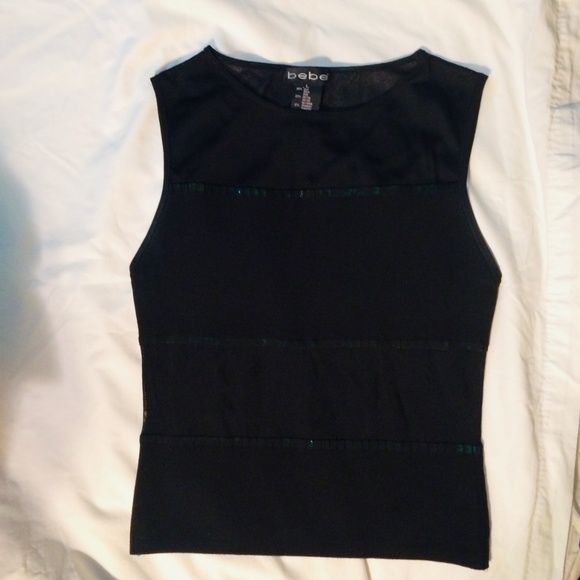 bebe Silk Top, Black , Size Large - Picture 7 of 8
